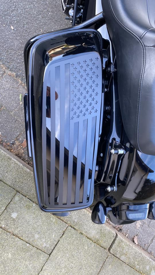 AMERICAN FLAG excellent lid covers for Harley-Davidson