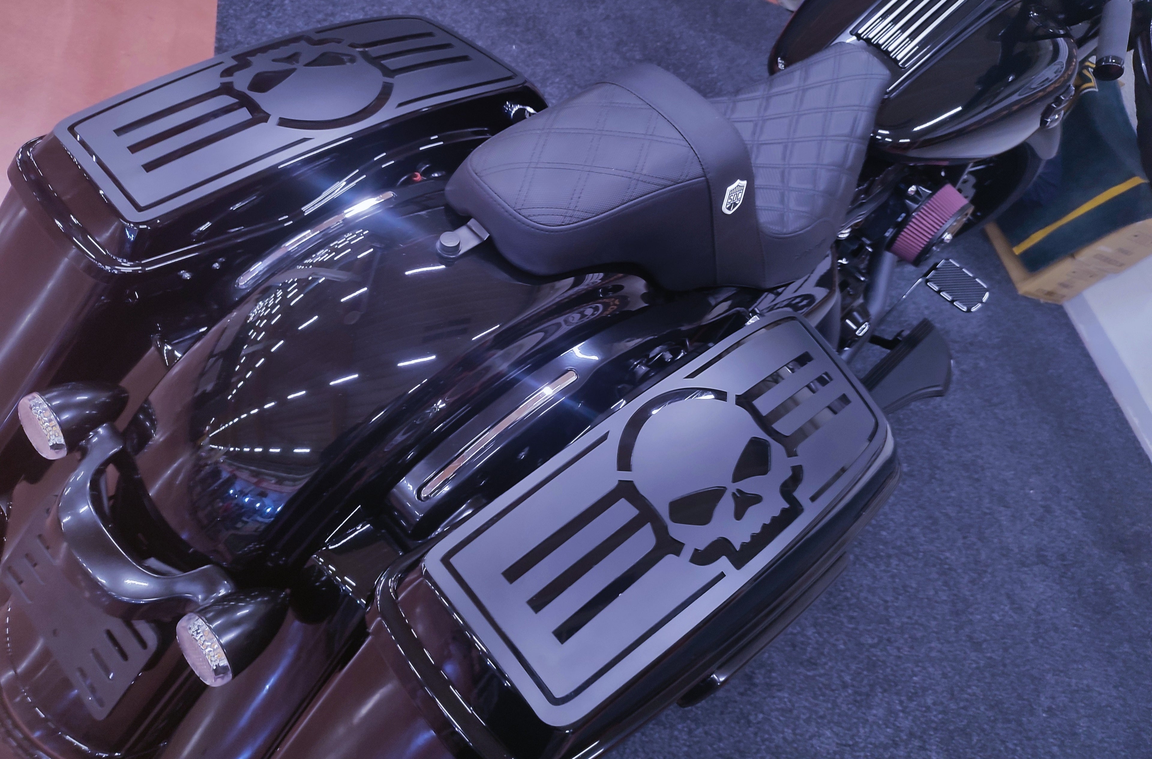 street glide with a skull design 
